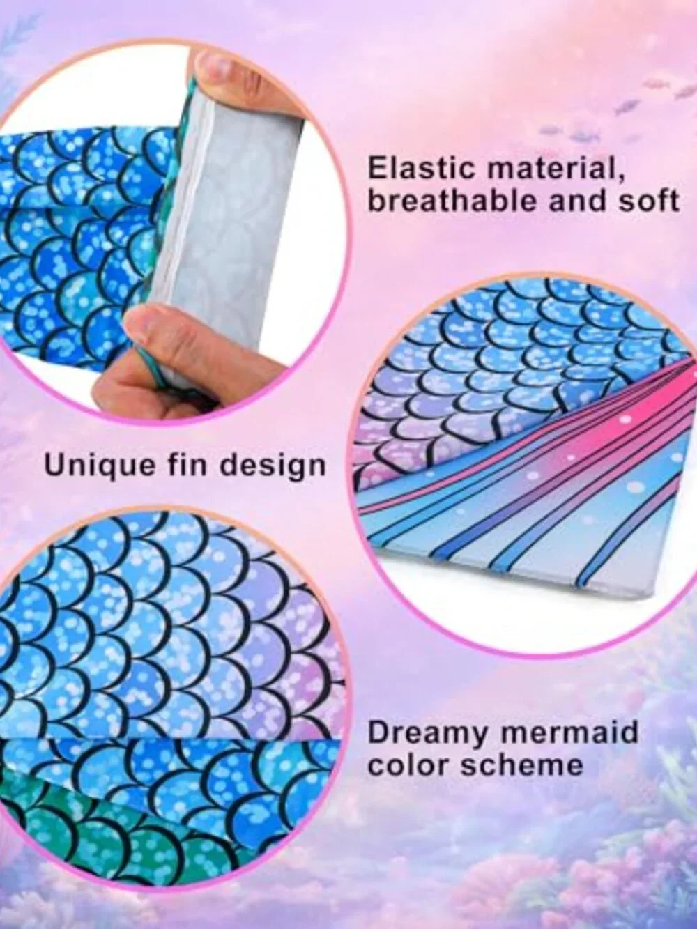 Mermaid Arm Sleeves Fish Scale Fingerless Gloves with Fins Cosplay Gloves